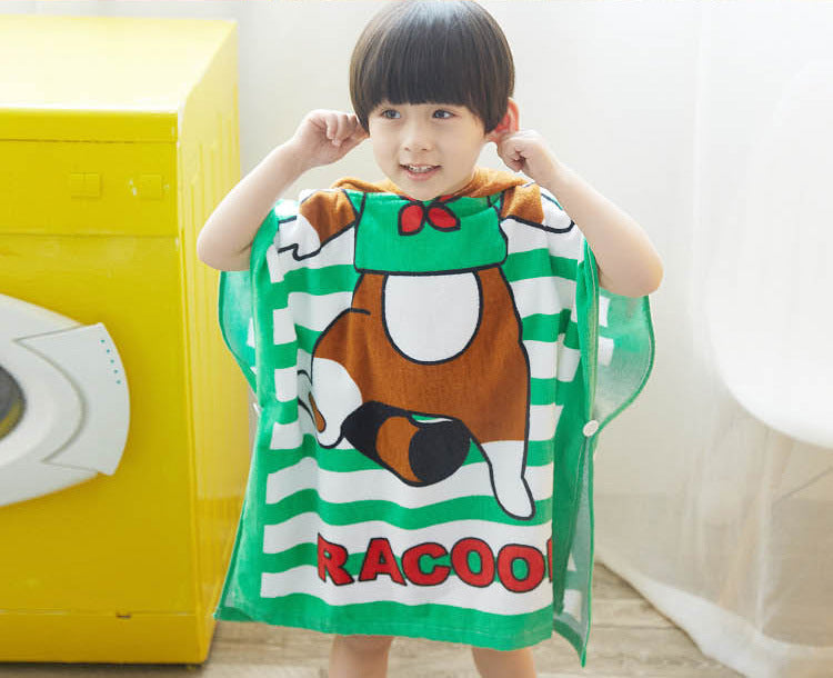Hooded Bath Towel Microfiber Kids Quick Dry Absorbent Cape