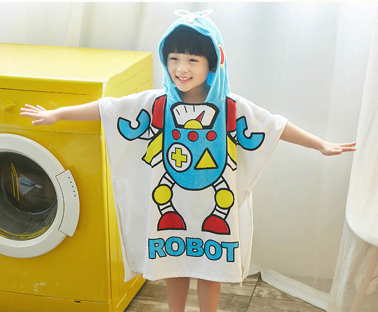 Hooded Bath Towel Microfiber Kids Quick Dry Absorbent Cape