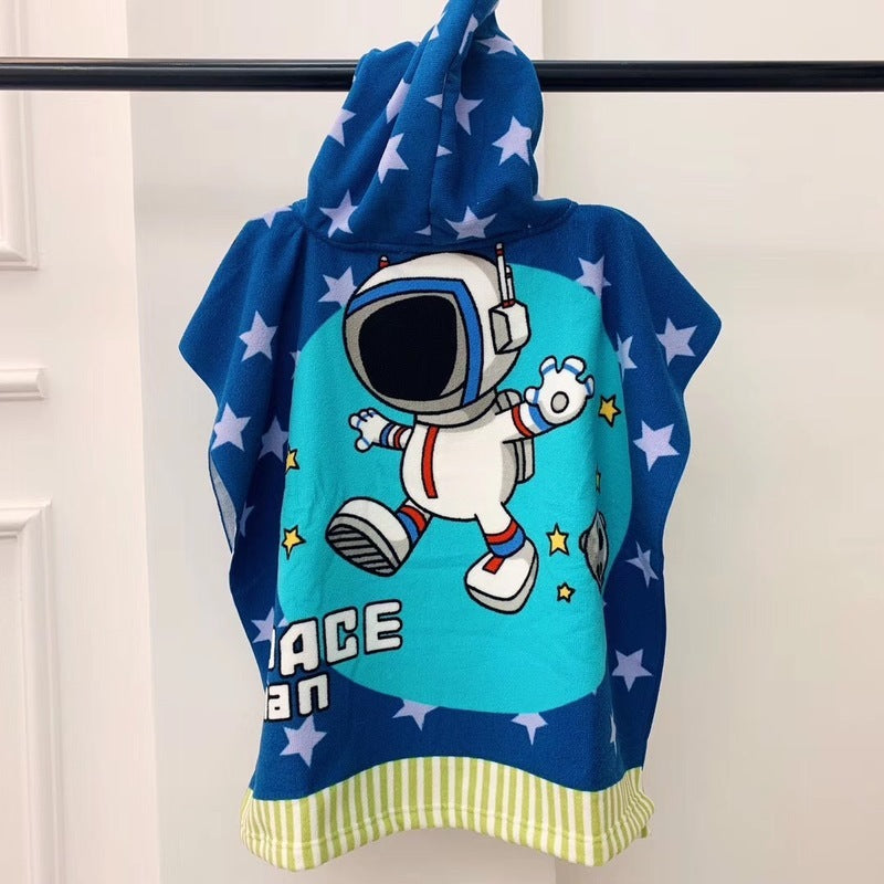 Hooded Bath Towel Microfiber Kids Quick Dry Absorbent Cape