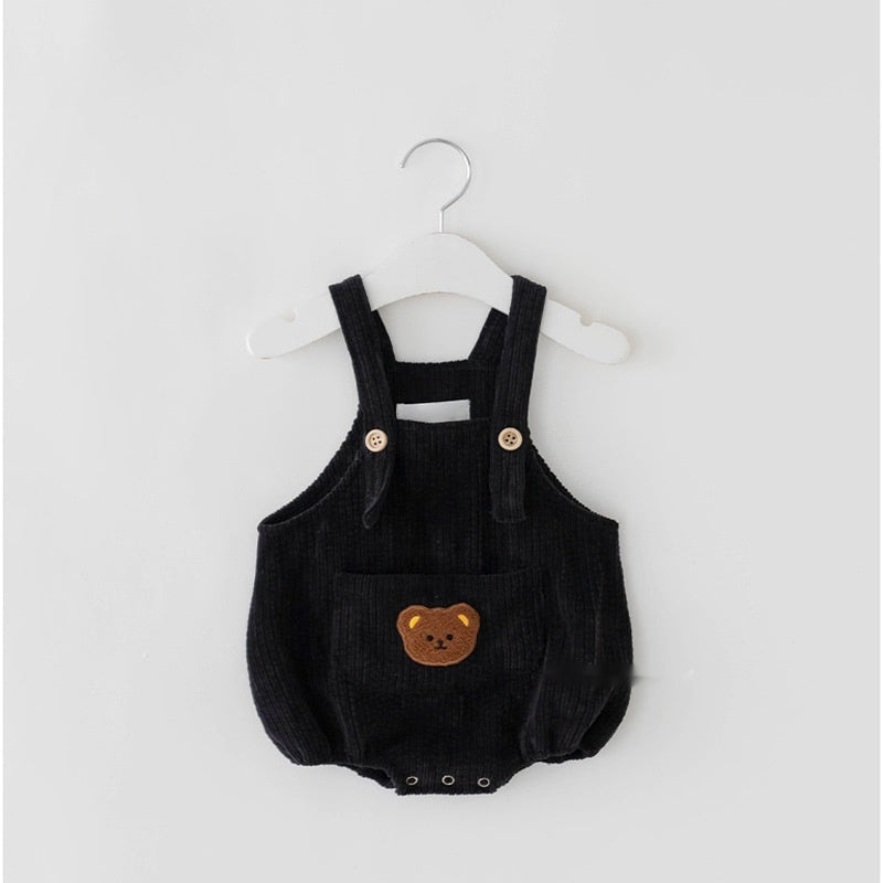 Newborn Carrier Baby Bear Embroidered Corduroy Short Climbing