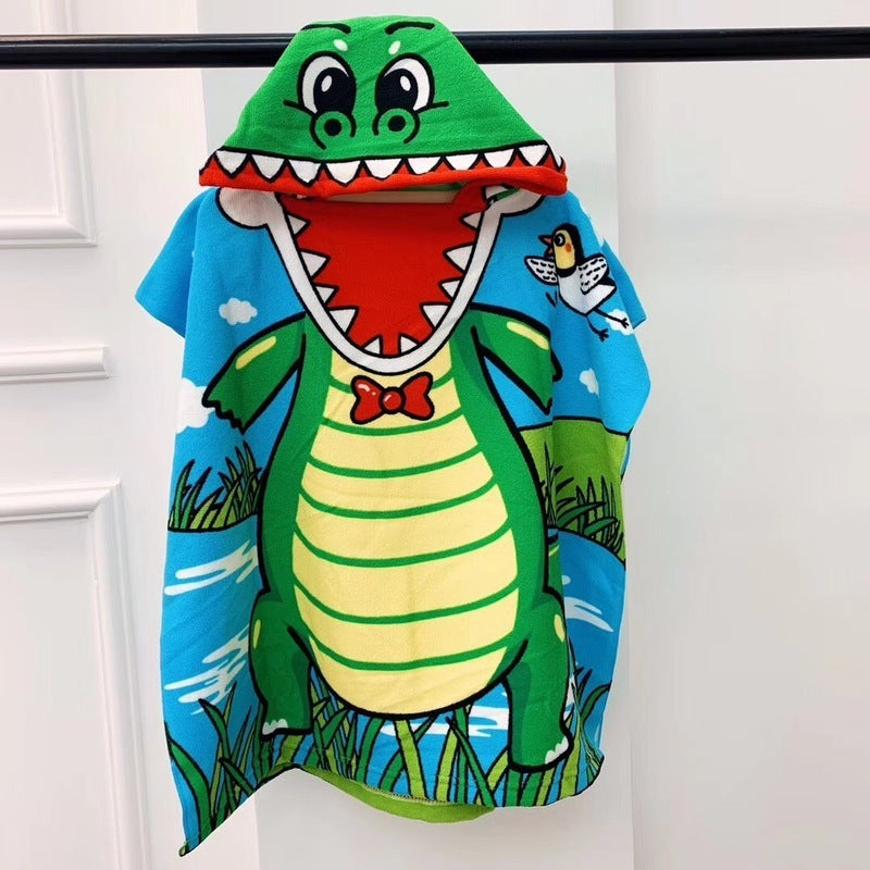 Hooded Bath Towel Microfiber Kids Quick Dry Absorbent Cape