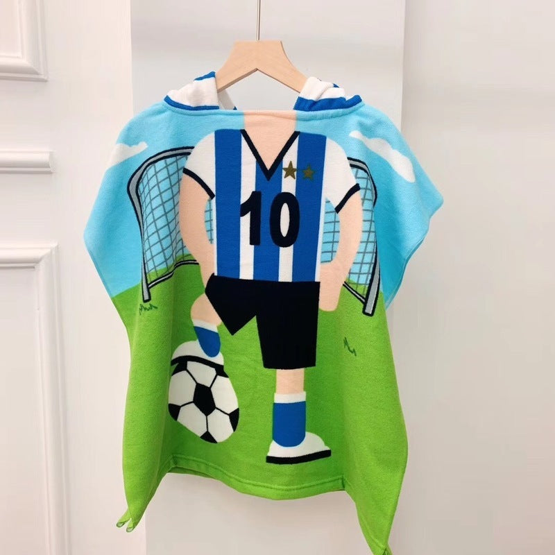 Hooded Bath Towel Microfiber Kids Quick Dry Absorbent Cape