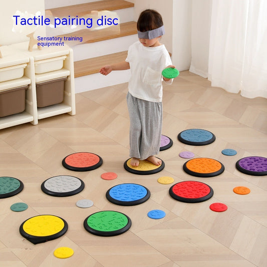 Sensory Tactile Disc Matching Toys Kindergarten Sensory Training Equipment Wood Surf Balance